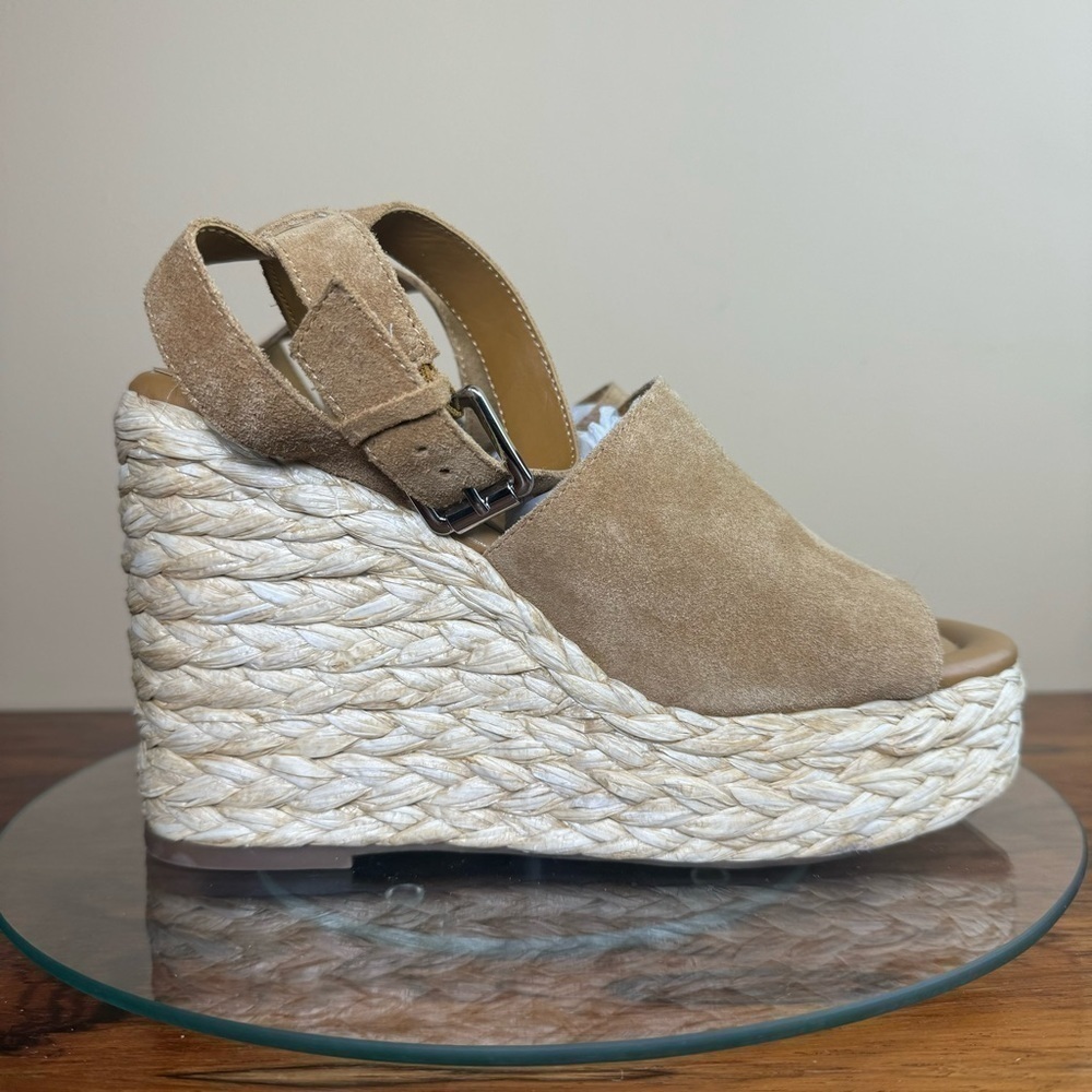 Marc Fisher Nelly Sandals in Medium Natural Suede - Picture 7 of 14